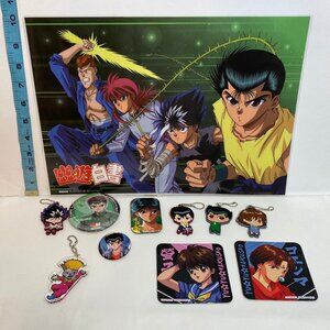Yu Yu Hakusho Anime Toy Goods Lot - 90s Vintage Keychain Pins - Japan Import 90s